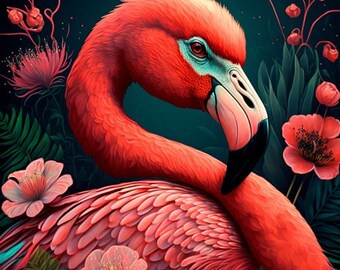 Panel Velvet Velour Flamingo Dimensions: approx. 48 x 48 cm sewing