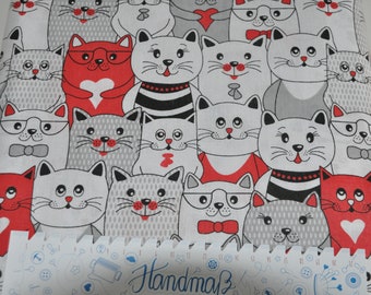 Cotton fabric Cats in the cinema 1.60 m wide Cotton Woven fabric Decorative fabric Animals