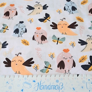 Cotton fabric bird birds with butterflies 1.60 m wide cotton woven decorative fabric patchwork