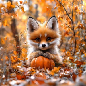 Panel velvet fox with pumpkin Halloven dimensions: approx. 45 x 45 cm sewing