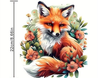 Iron-on patch fox 22 x 23 cm