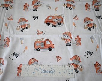 Cotton fire brigade fireman 1,60 m wide woven decorative fabric sewing children