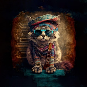Panel Jersey Hipster Cat Dimensions: approx. 50x53cm sewing
