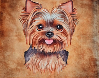 Panel Velvet Velour Dog Terrier Dimensions: approx. 45 x 45 cm sewing