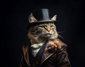 Panel Velvet Velour Cat Gentleman Dimensions: approx. 45 x 45 cm sewing