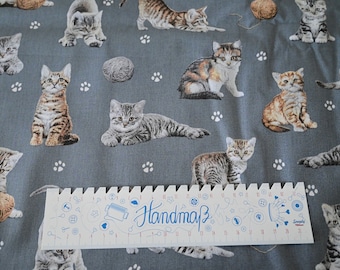 Cotton fabric woven cotton cretonne cats cat paws 1.60 m wide cotton woven decorative fabric animals