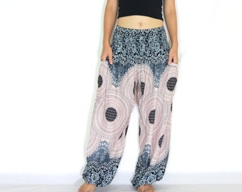 Free Size Women Yoga Pants Boho Hippy Loose Trousers Thai Elephant Pants Lightweight - CP PNT004