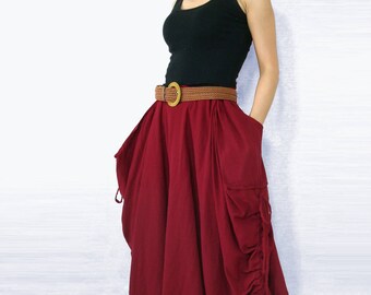 long red skirt costume