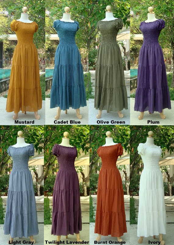 Cadet Blue Cotton Maxi Dress - Smocked Off-shoulder Tiered Dress - SS LD004 - Etsy Cadet Blue Cotton Maxi Dress - Smocked Off-shoulder Tiered Dress - SS LD004 - Etsy
