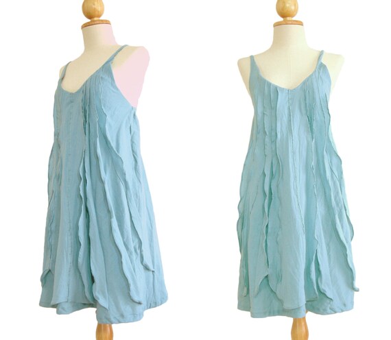 blue flowy dress short