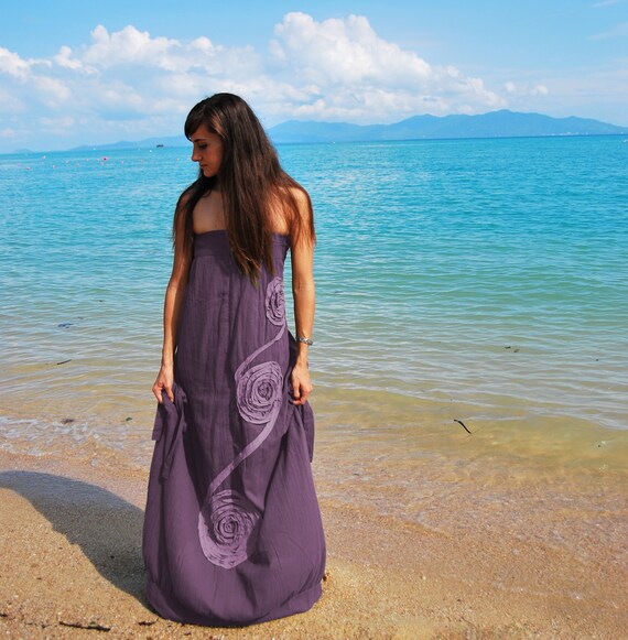 Purple Dress / Long dress / Purple Maxi Dress / Casual Summer | Etsy