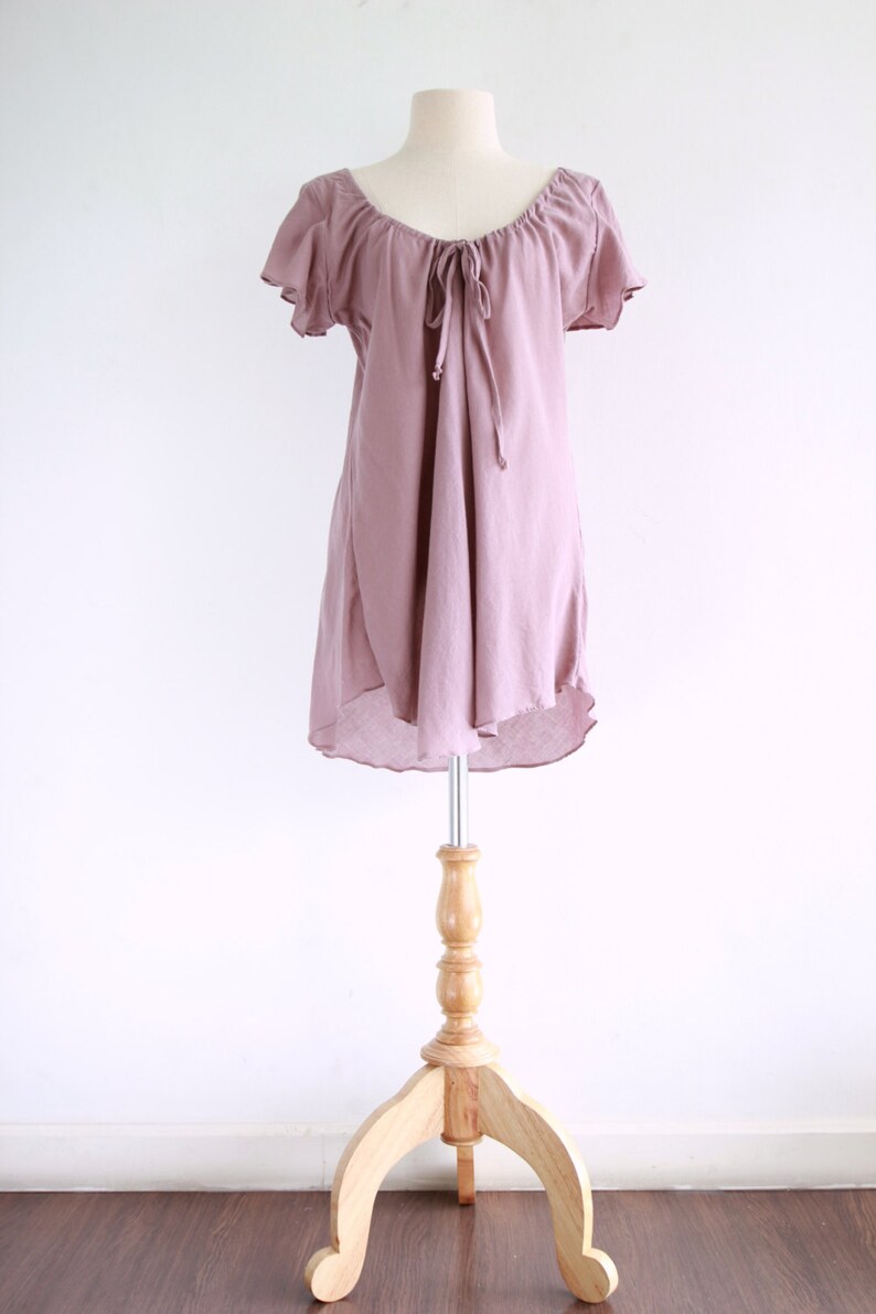 Women Romantic Pink Flowy Cotton Peasant Blouse TOP015