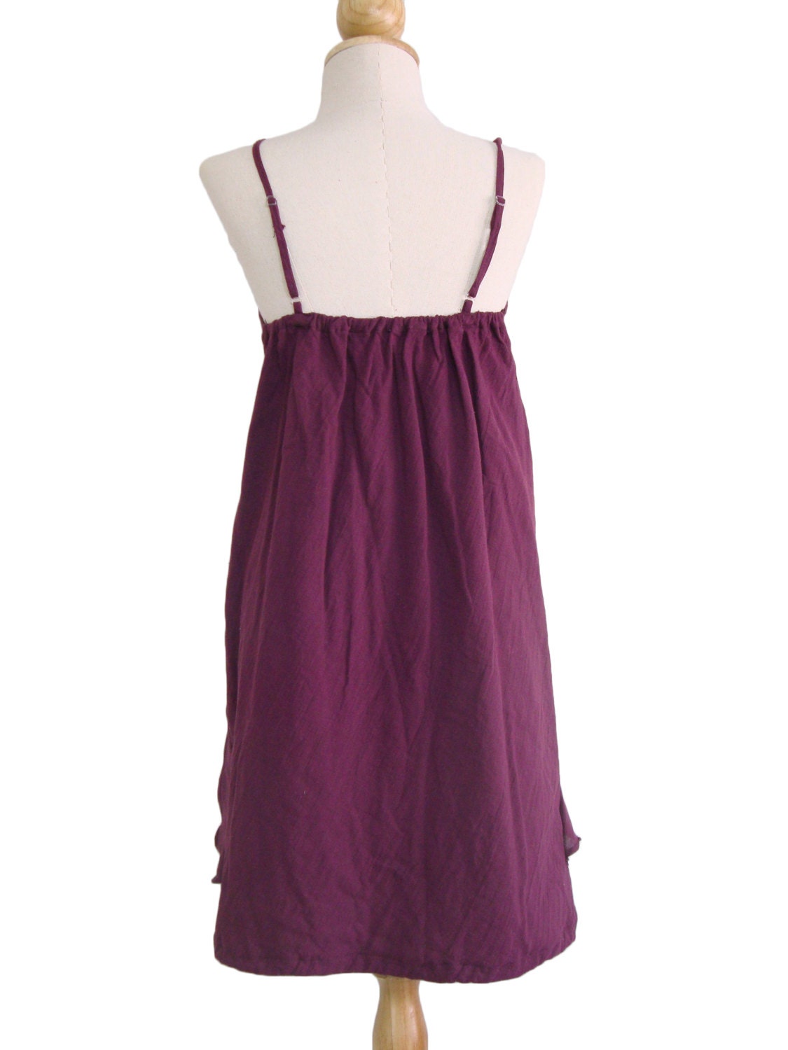 Ruffle Dress Light Summer Cotton Knee Length Dress in Burgundy - Etsy