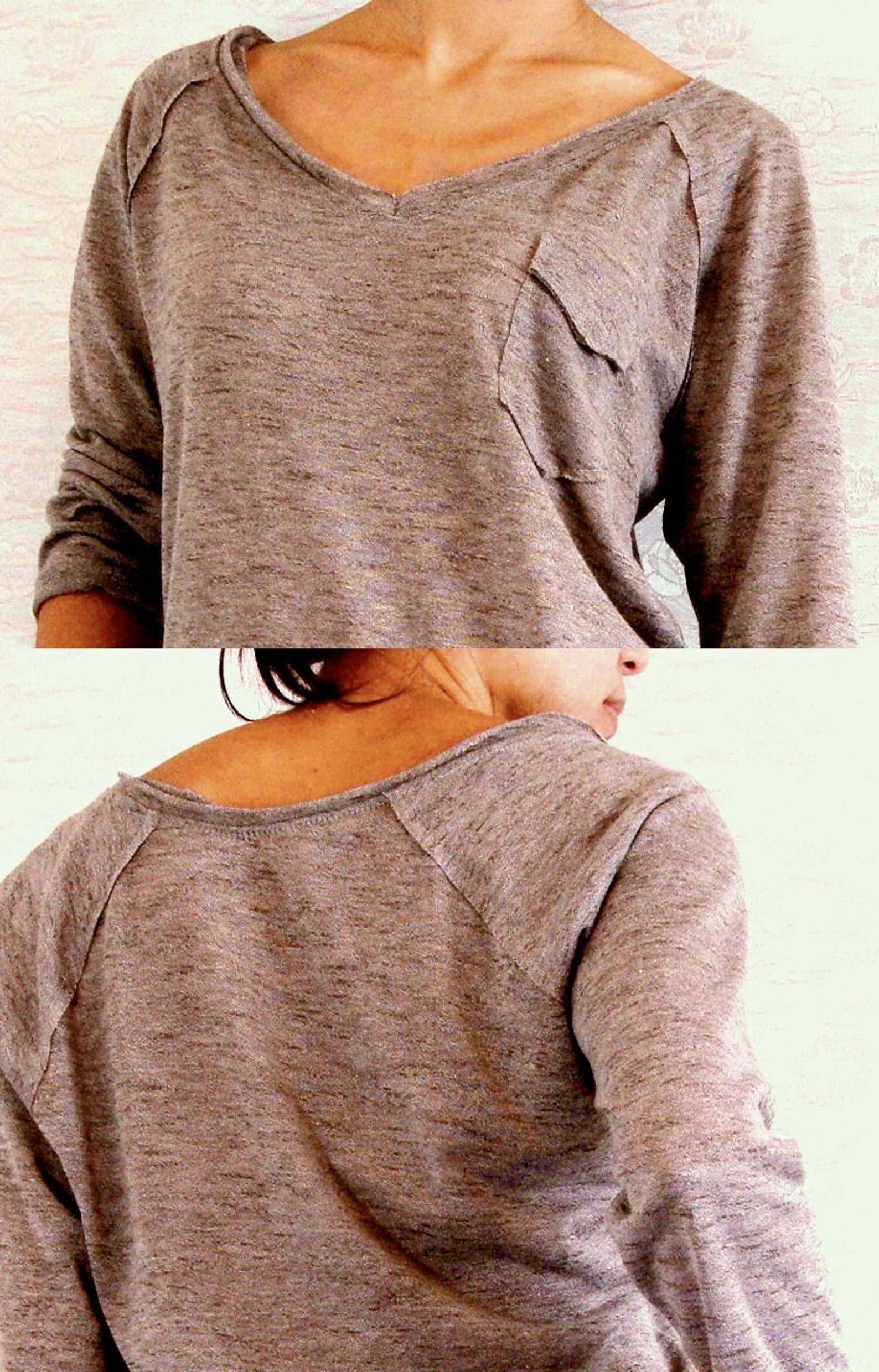 Women Brown Raglan Tee / Pocket Tee / Raglan Shirt With Pocket | Etsy