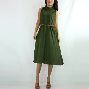 SALE - Classy Women Loose Fit Dress / Forest Green Loose Fitting Dress / Summer Dress / Knee Length Dress in Light Cotton Dress - SD014