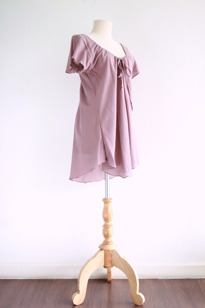 Women Romantic Pink Flowy Cotton Peasant Blouse TOP015