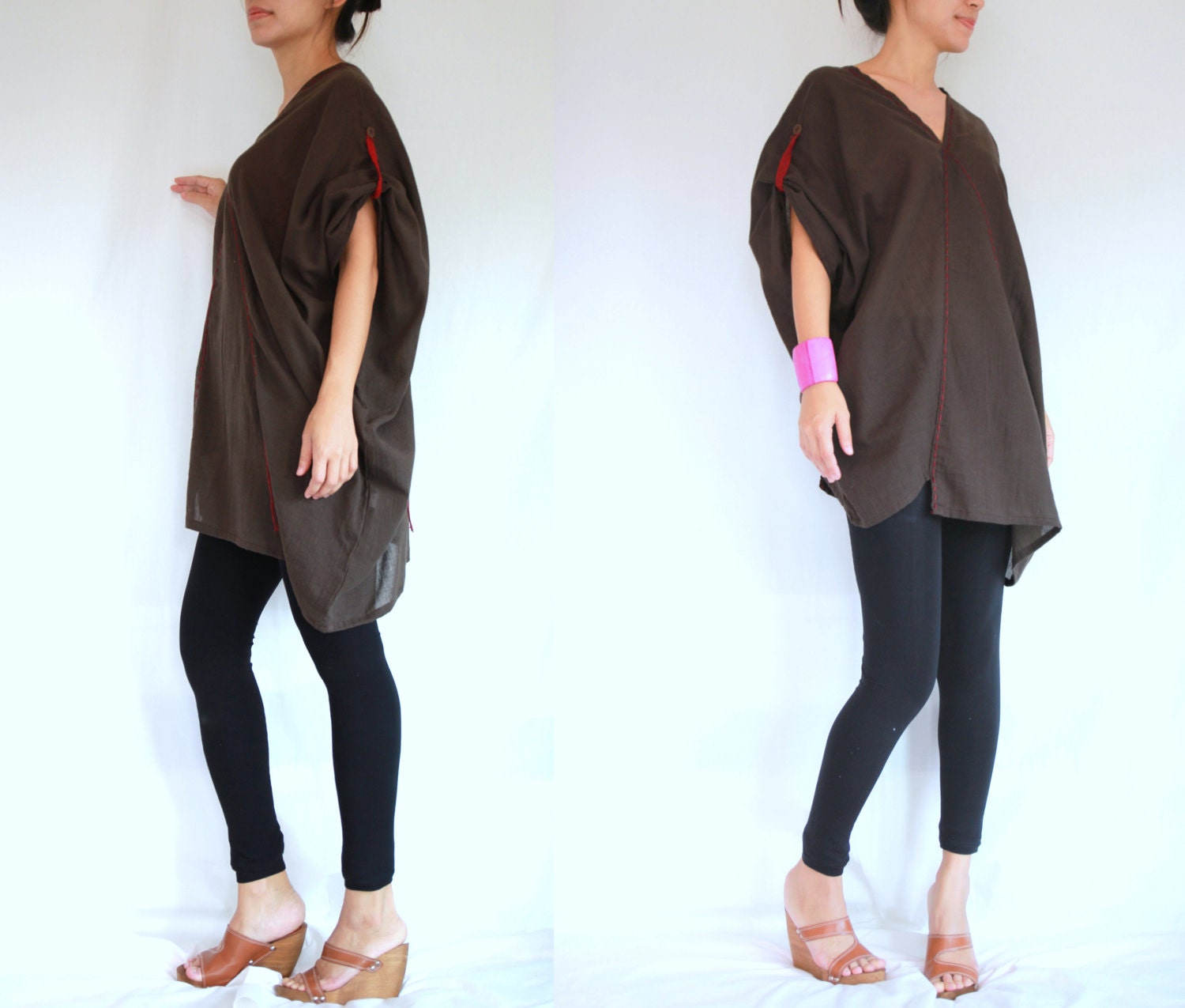 Women Brown Shirt / Boho Oversized Tunic / Plus Size Top / - Etsy