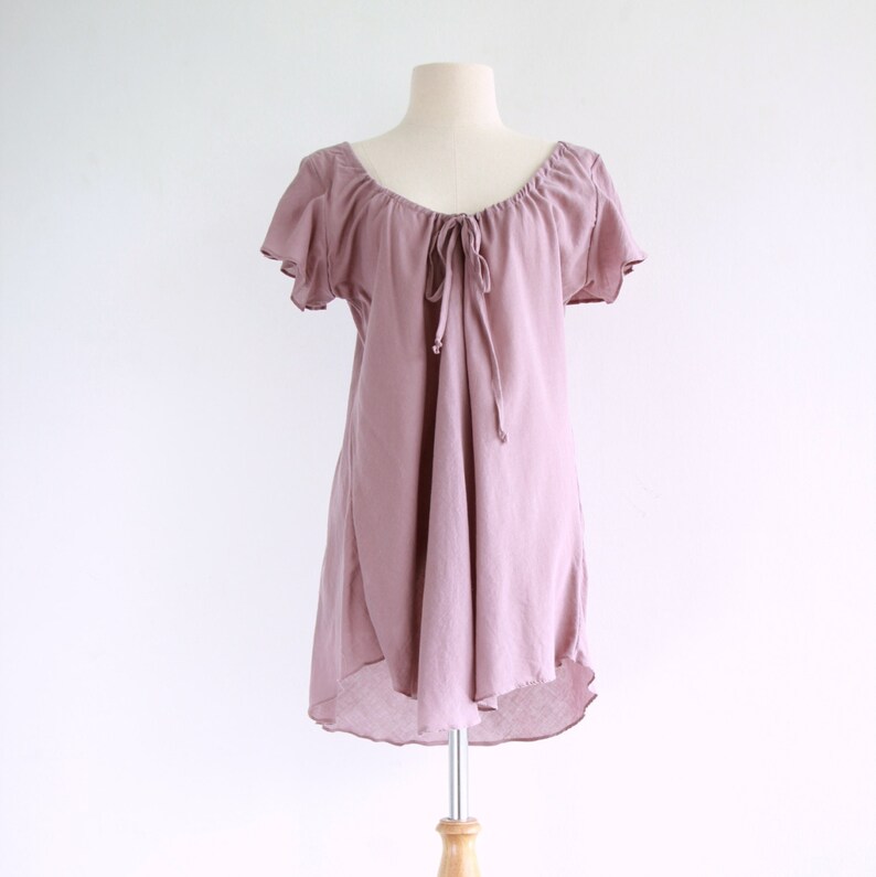 Women Romantic Pink Flowy Cotton Peasant Blouse TOP015