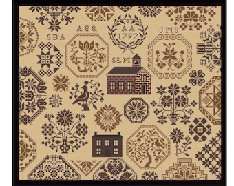 Schoolhouse Quaker - cross stitch pattern - PDF instant digital download