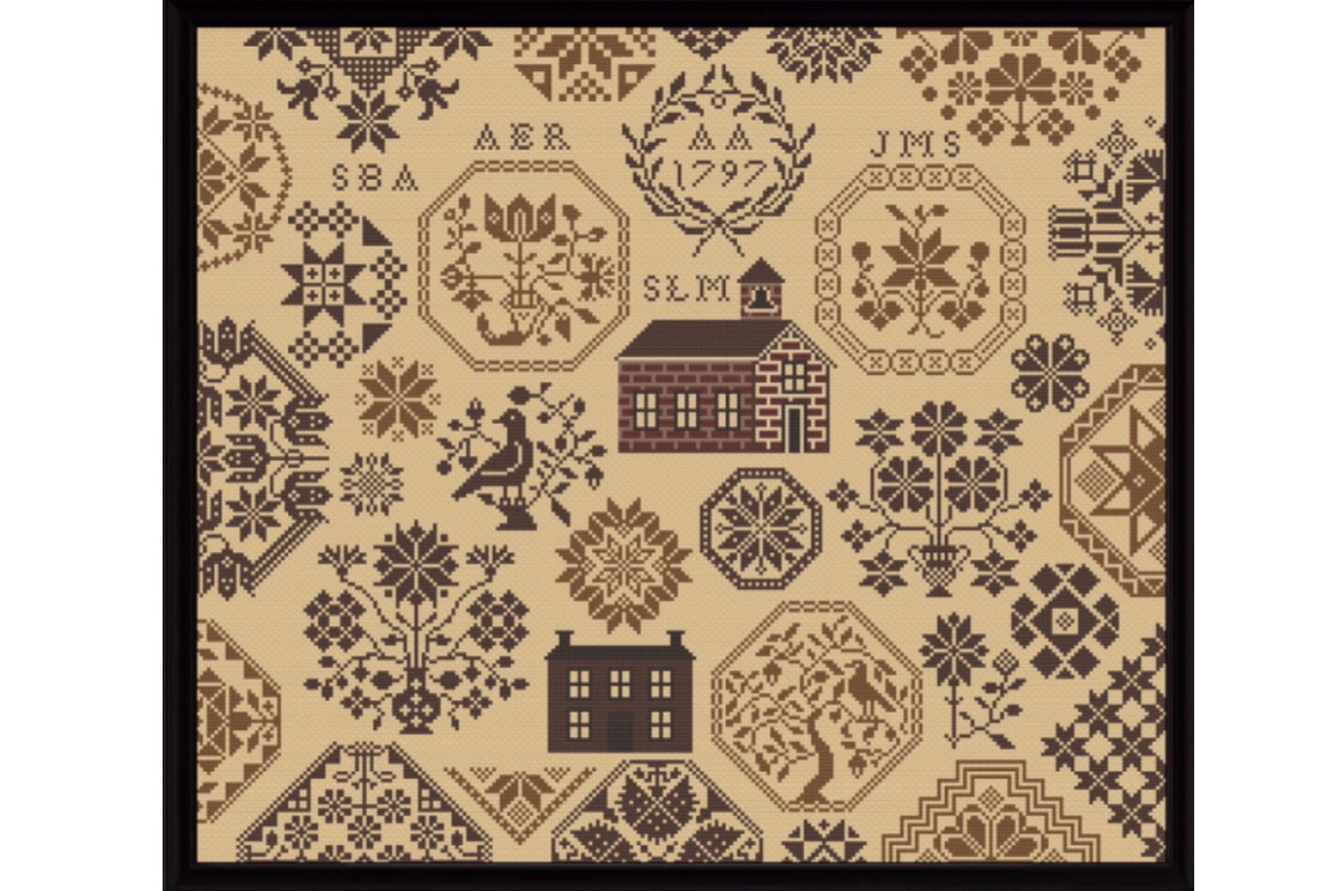 Quaker sampler - Etsy 日本