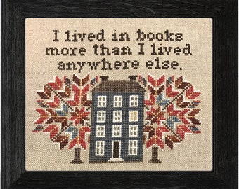 Bookhouse - cross stitch pattern - PDF digital download