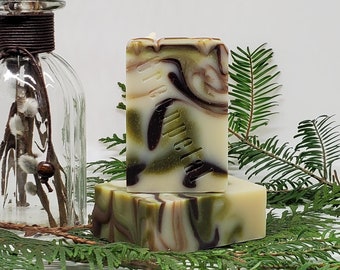 BC FOREST Essential Oil Soap / 100% Natural Cold Processed Soap / Huge 5 oz bar / Moisturizing Vegan Soap / Organic herbs / Soaps Men Like