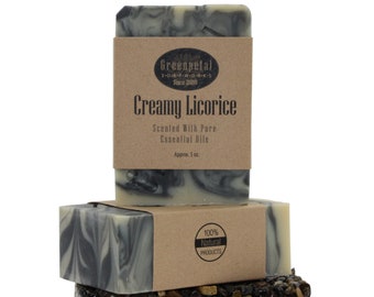 100% Natural Cold Processed CREAMY LICORICE Essential Oil Soap / 5 oz bar / Moisturizing Vegan Soap / Fisherman Hunters Soap / Hand Body Bar