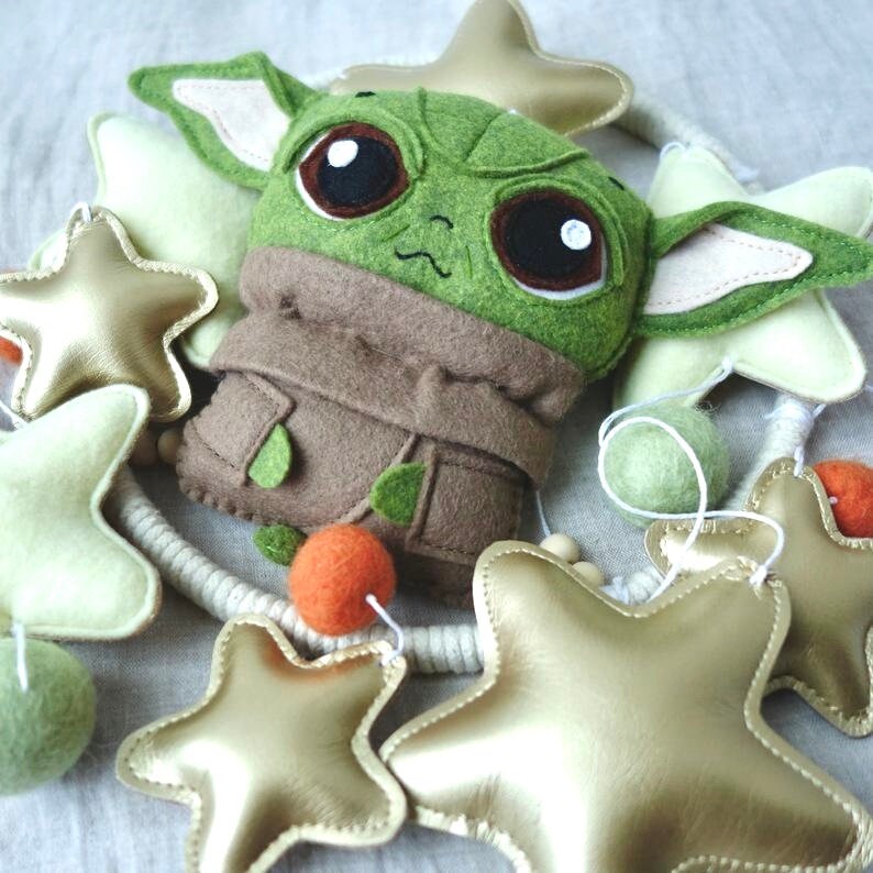 Baby Yoda Star Wars Nursery Felt Crib Mobile Etsy