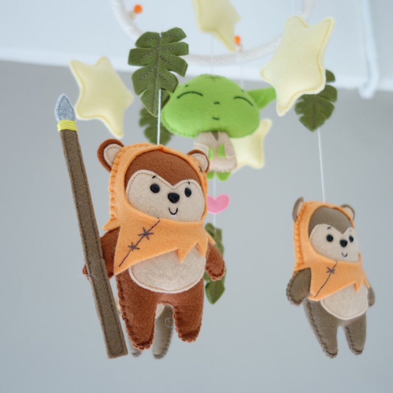 Star Wars Felt Baby Crib Mobile Ewok Yoda Nursery Etsy