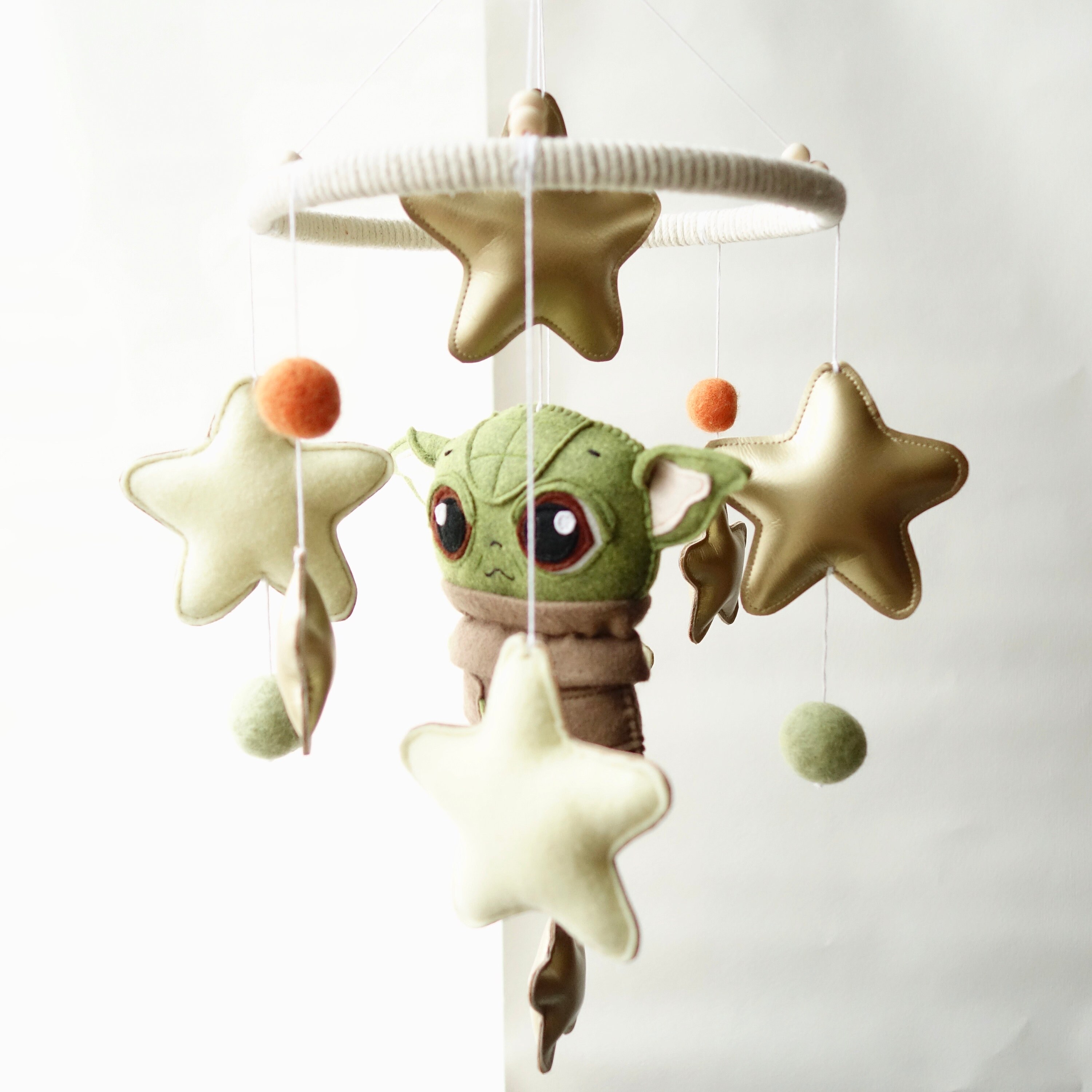 Baby Yoda Star Wars Nursery Felt Crib Mobile Etsy