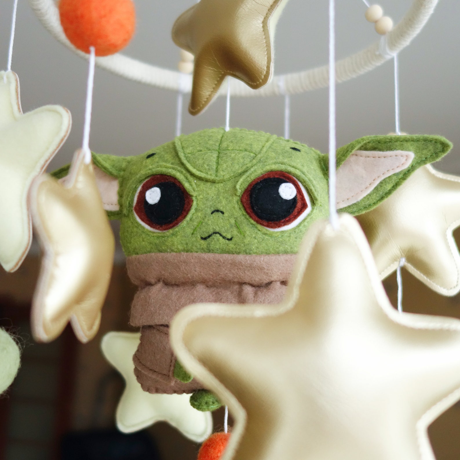 Baby Yoda Star Wars Nursery Felt Crib Mobile Etsy