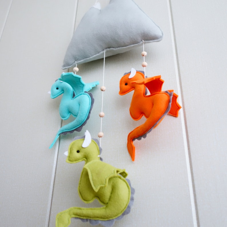 Dragons Baby Crib Mobile Nursery Room Dragon Decoration Etsy
