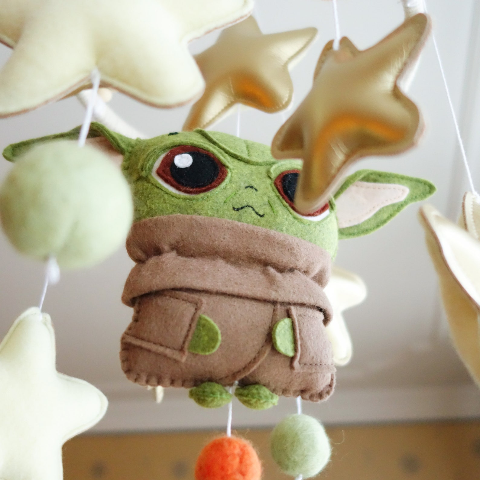 Baby Yoda Star Wars Nursery Felt Crib Mobile Etsy