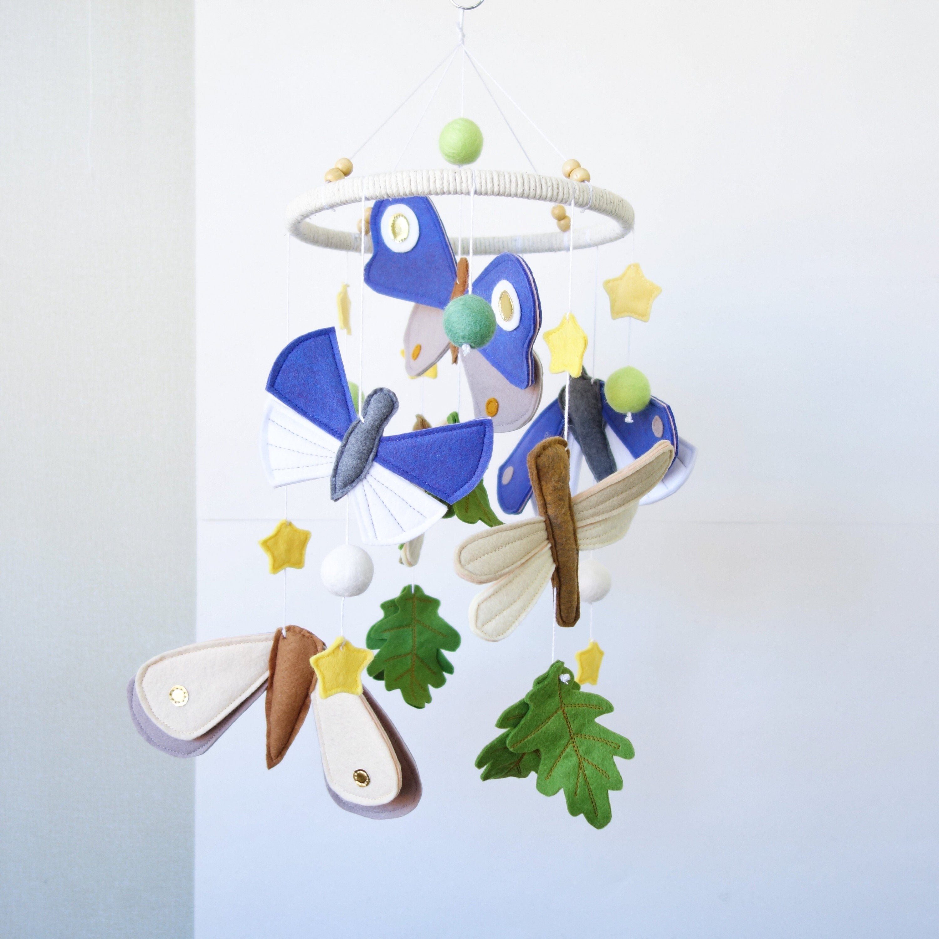 Butterfly Baby Felt Crib Mobile Insects Bugs Nursery Etsy