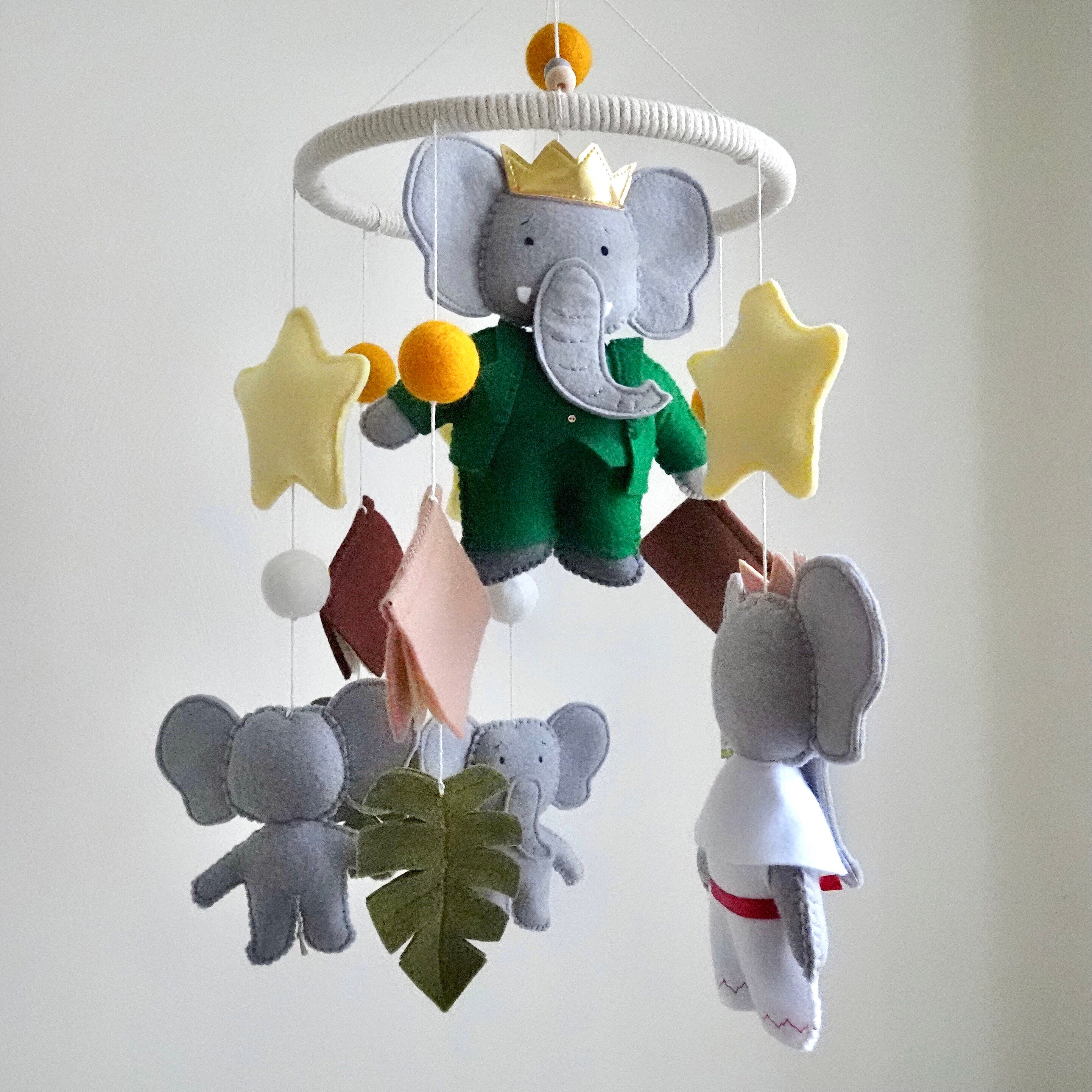 Babar Elephant Baby Felt Crib Mobile Nursery Decoration Etsy