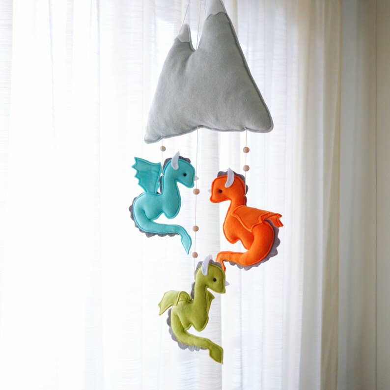 Dragons Baby Crib Mobile Nursery Room Dragon Decoration Etsy
