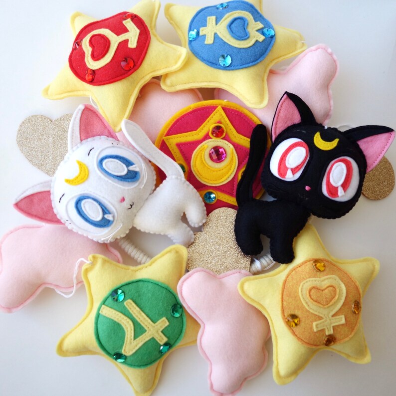 Sailor Moon Felt Crib Baby Mobile Luna Artemis Anime Manga ...
