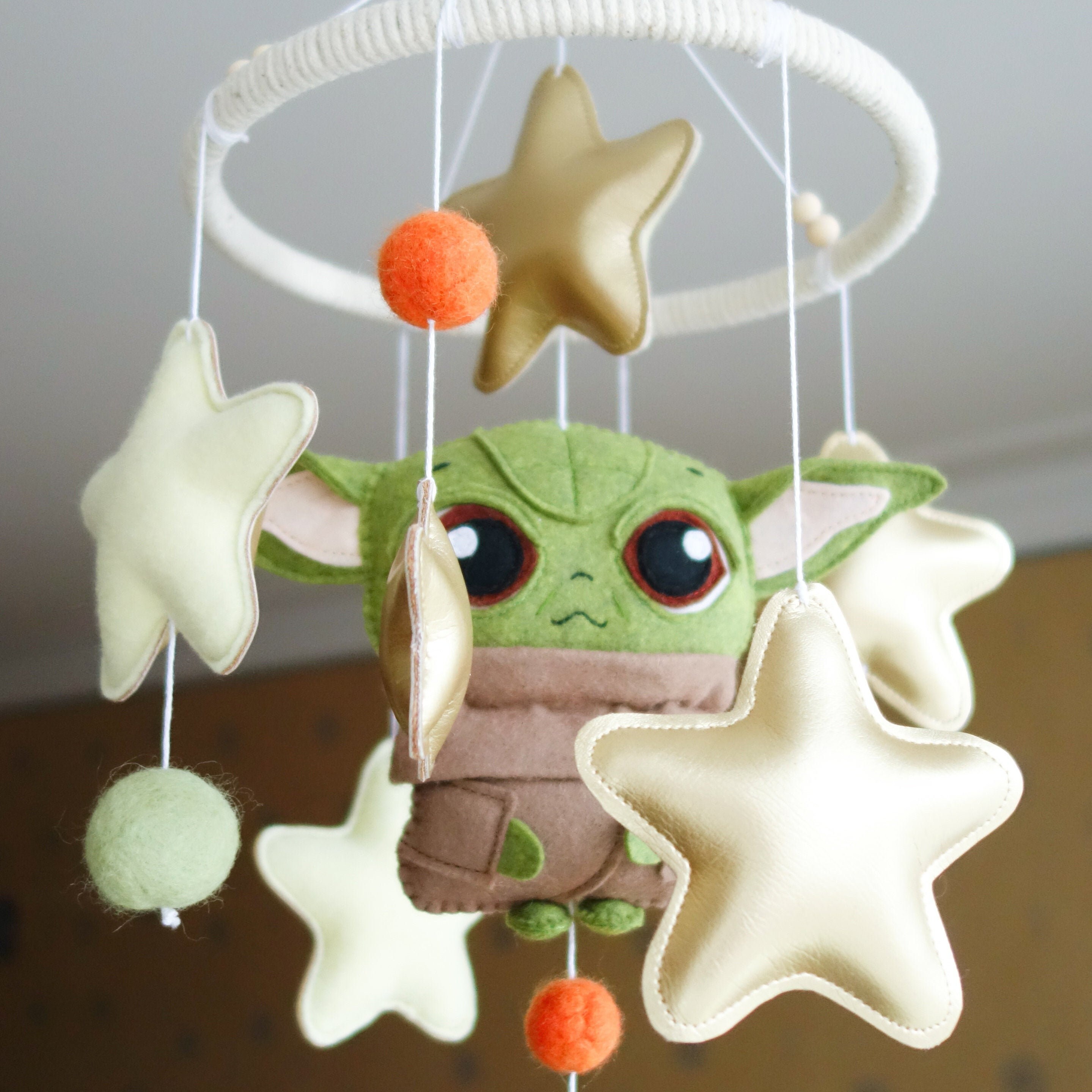 Baby Yoda Star Wars Nursery Felt Crib Mobile Etsy