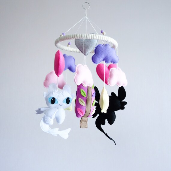 How To Train Your Dragon Baby Crib Mobile Toothless White Fury Etsy