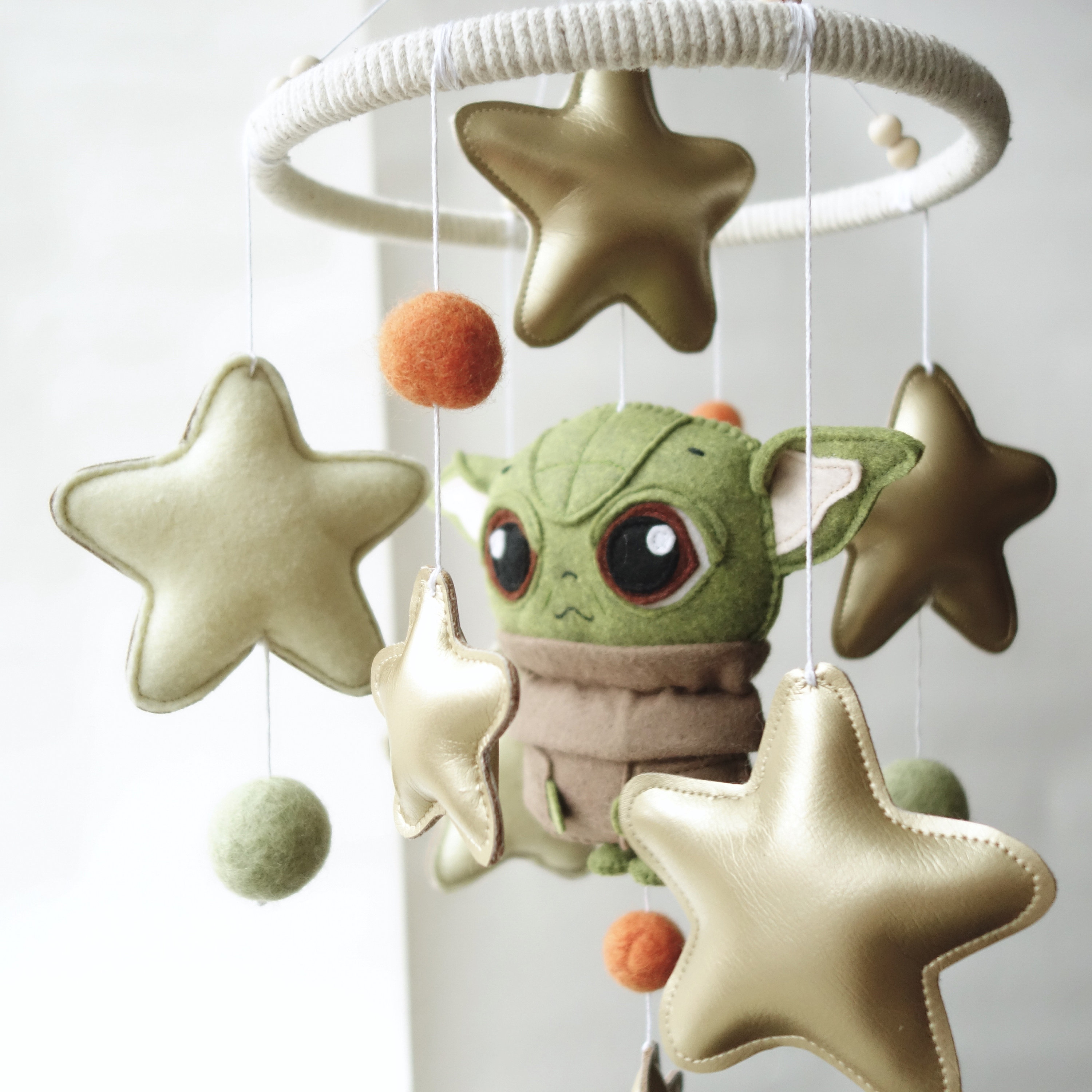 Baby Yoda Star Wars Nursery Felt Crib Mobile Etsy