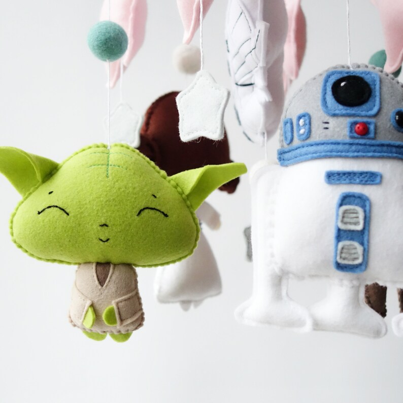 Star Wars Felt Baby Crib Mobile Leia R2D2 Ewok Yoda Etsy