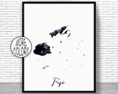 Fiji Print Fiji Art Print Home Decor Fiji Map Art Wall Prints Wall Art Home Wall Decor Watercolor Painting ArtPrintZoneGift for Women