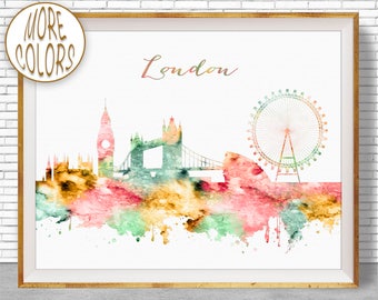 london watercolor etsy