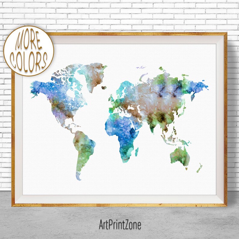 Denmark Map Watercolor Print scandinavian Art Wall Art Wedding Gift Travel Art