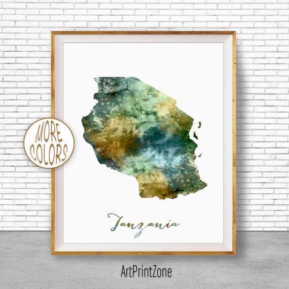 Tanzania Art Travel Map Tanzania Map Art Travel Decor Travel Prints Living Room Wall Art Office Pictures Artprintzone