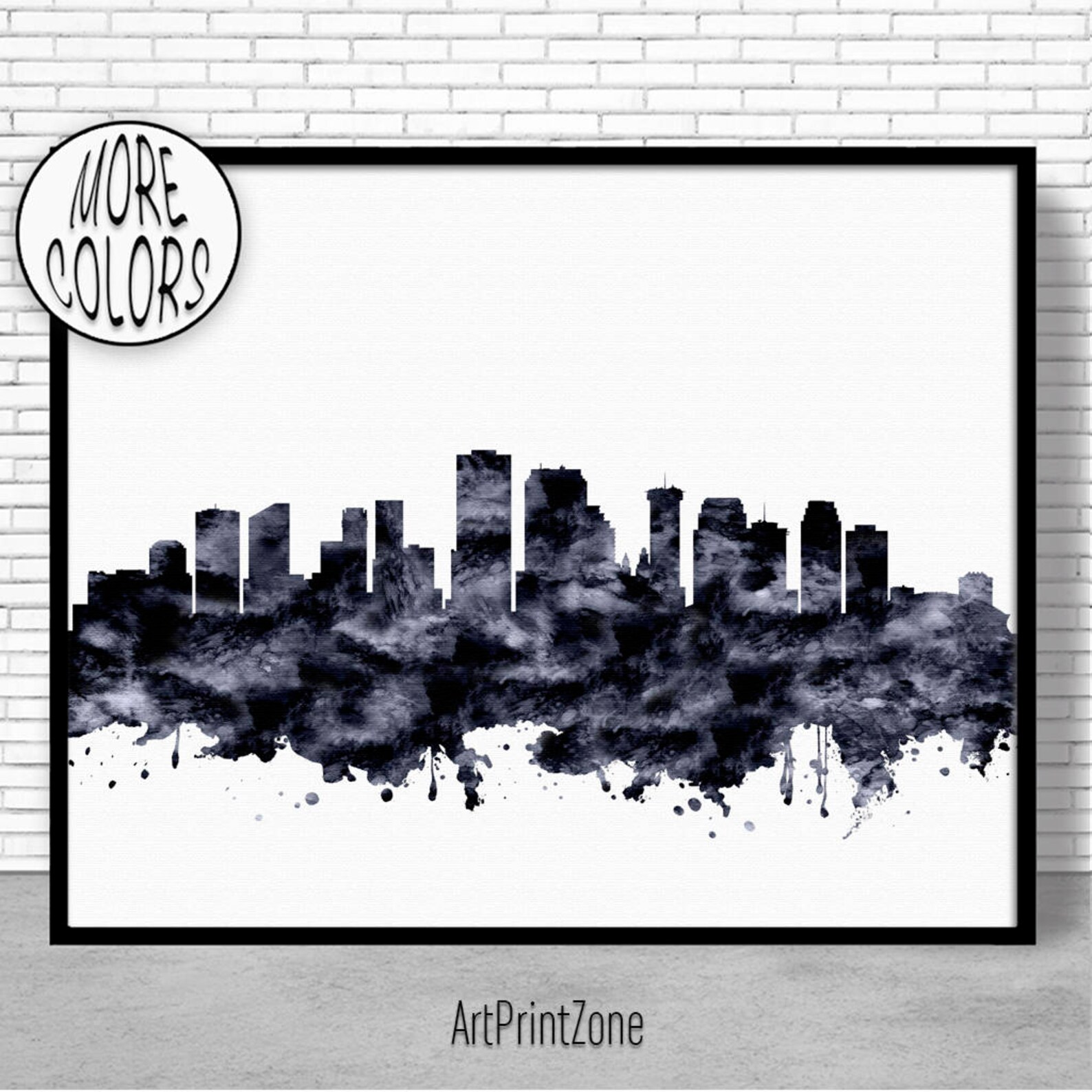 New Orleans Print New Orleans Skyline New Orleans Louisiana | Etsy