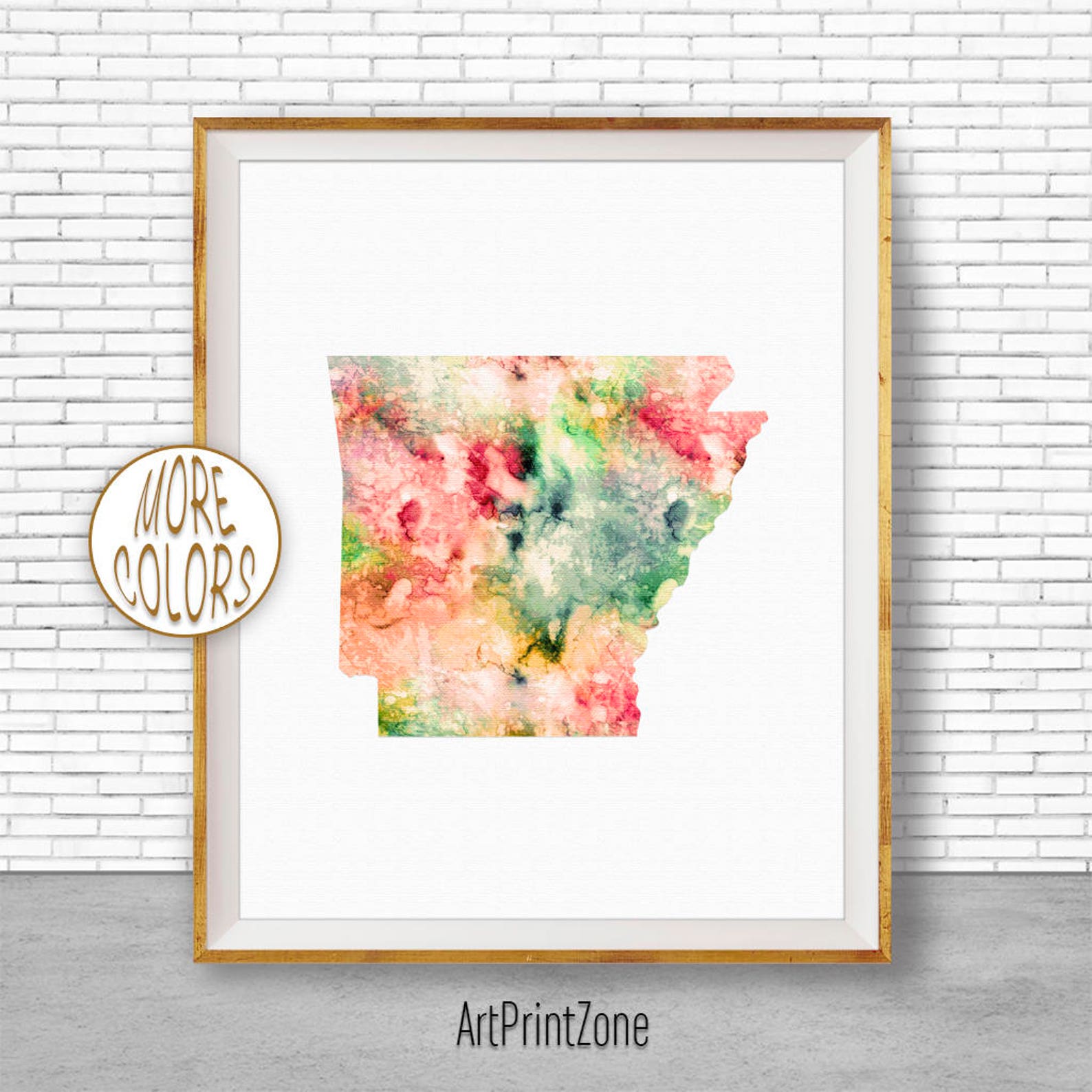 Arkansas Map Art Print Arkansas Art Print Arkansas Decor Etsy