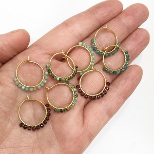 Marian mini earrings. Hoops Earrings. Boho style. Made with love. Minimalist earrings. Earrings v va in minerals.