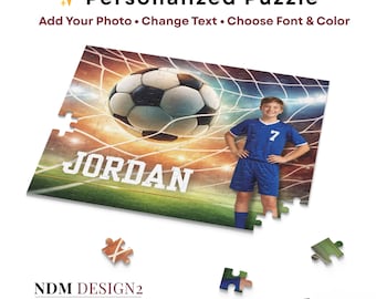 Personalized Soccer Puzzle with Name – Custom Sports Photo Puzzle Gift for Kids, Soccer Player Keepsake, 48 or 120 Piece Puzzle