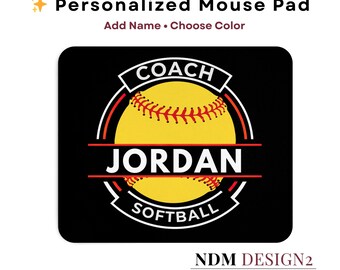 Personalized Softball Coach Mouse Pad | Custom Coach Gift | Softball Coach Desk Mat | Team Gift for Coach | Coach Appreciation Mouse Pad
